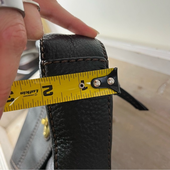 FOSSIL Carson Turnlock Flap Crossbody Black Pebbled Leather Style SHB1044 - Picture 15 of 16